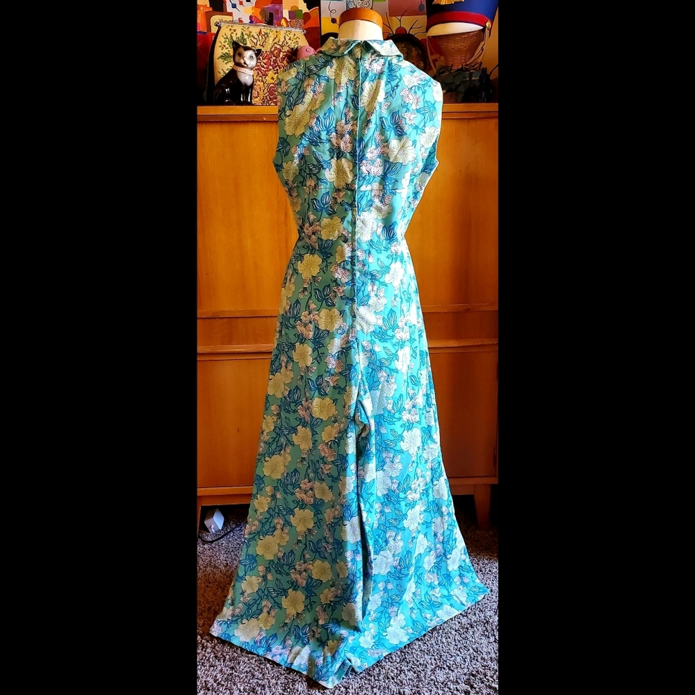 Vintage 60s Handmade Palazzo Empire Jumpsuit - Picture 3 of 9